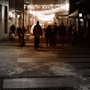 Świąteczny Rybnik o zmroku